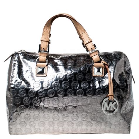 michael kors black silver bag|michael kors handbags silver.